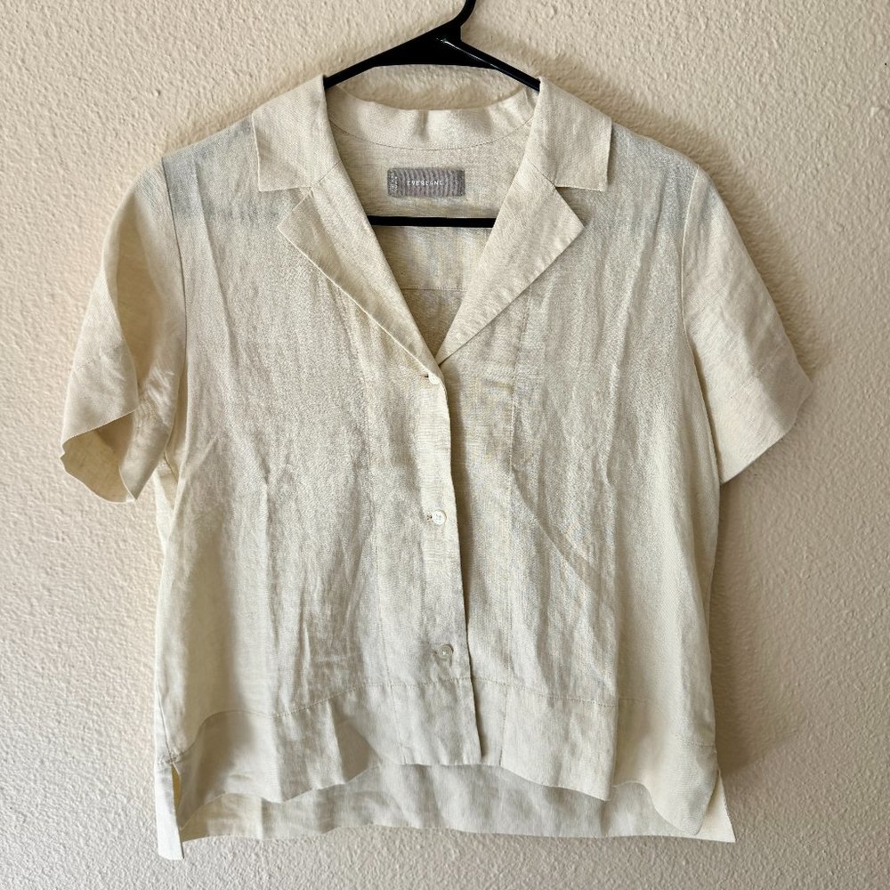 Everlane Women's The Linen Short-Sleeve Notch Shirt